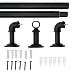  1" Industrial Pipe Single Curtain Rod 42-120" Wrought Iron