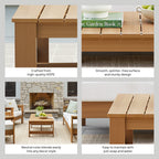  Ezra Outdoor Teak HDPE Coffee Table