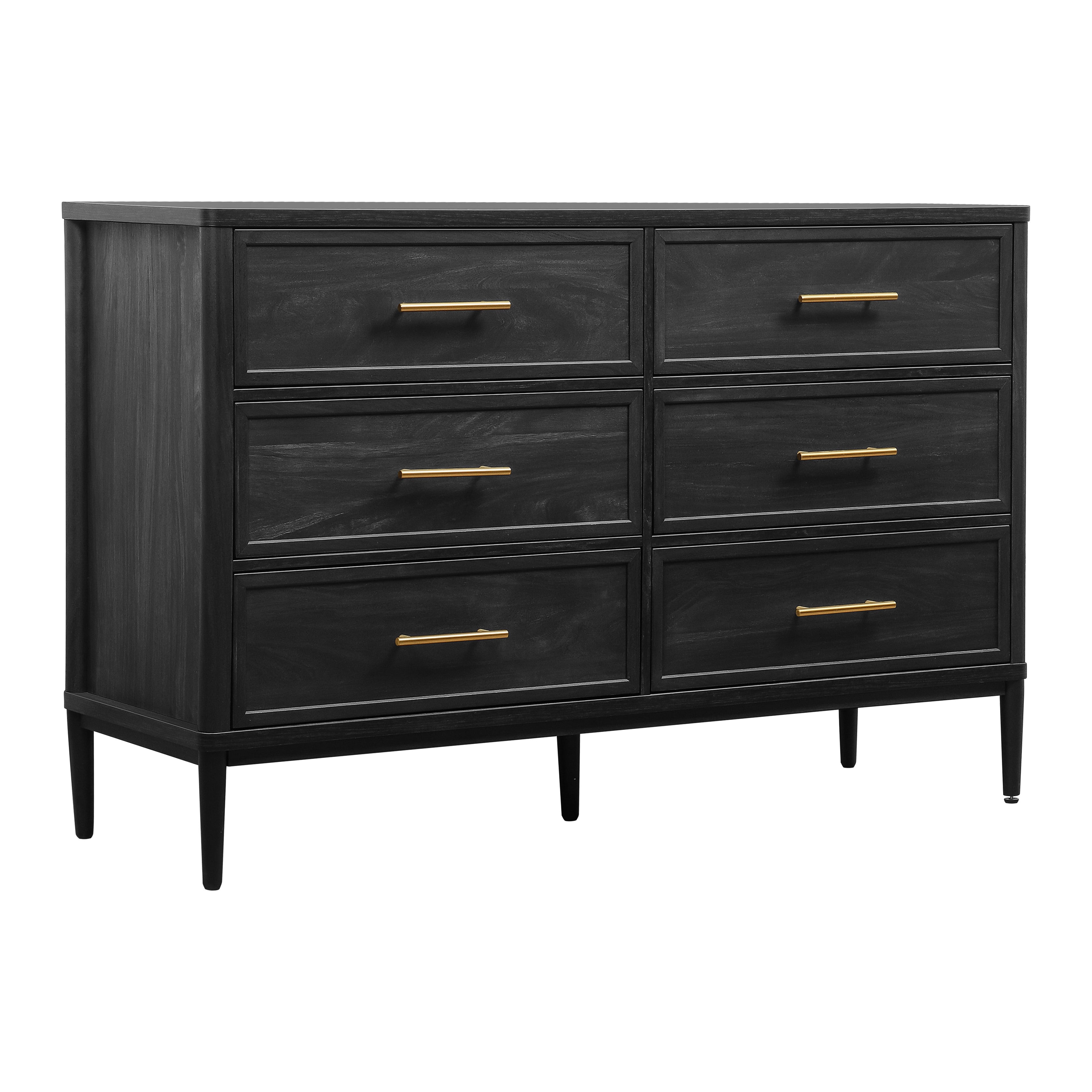  Oaklee 6 Drawer Dresser, Charcoal Finish