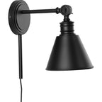  6" Craftsman Dimmable 1-Light Black Wall Sconce, Suitable for Living Rooms, Dining Rooms, Bedrooms