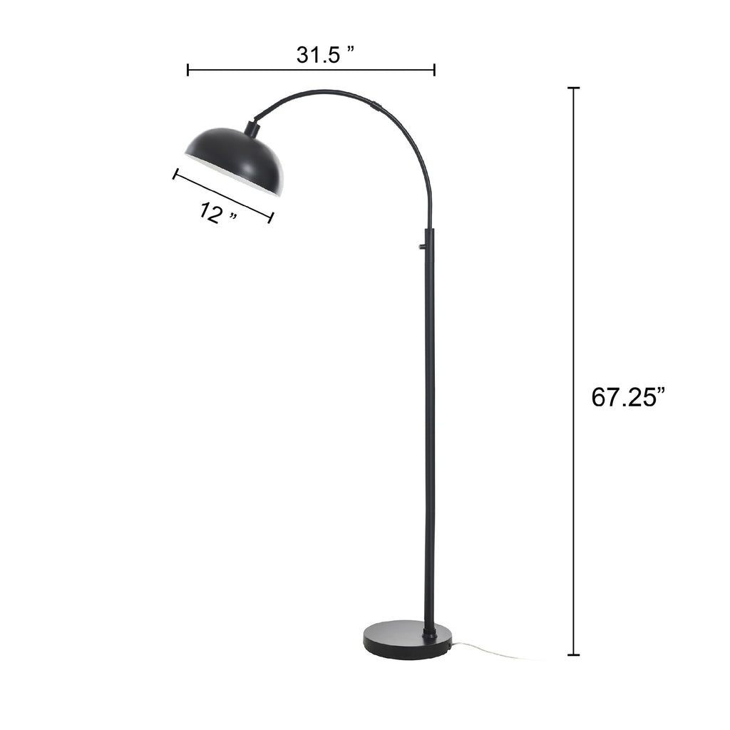  Black Finish Arch Dome Floor Lamp