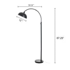  Black Finish Arch Dome Floor Lamp