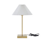  21" Gold Brass Pleated Shade Table Lamp
