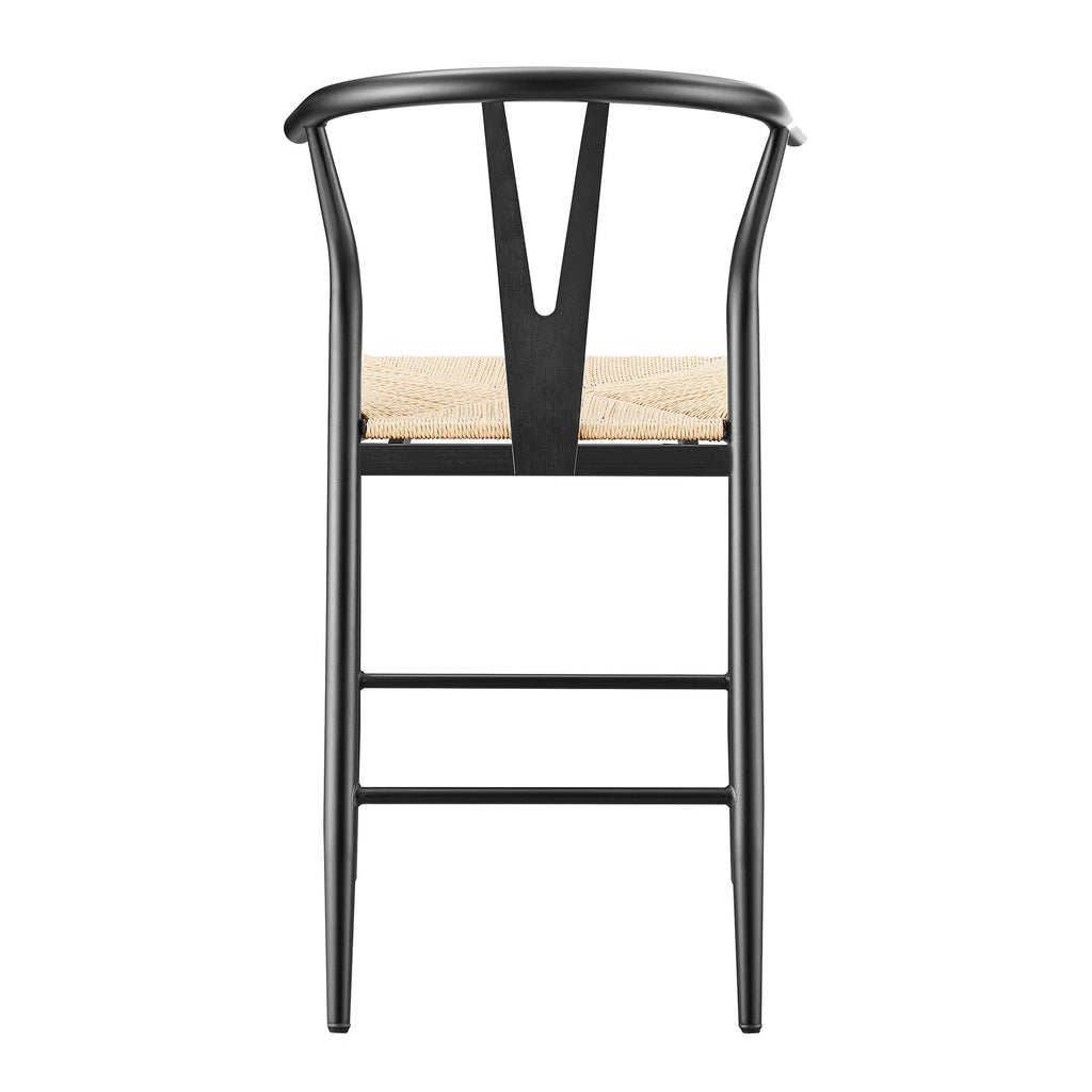  Springwood Wishbone Metal Counter Bar Stool, 2 Pack, Black Color for Indoor