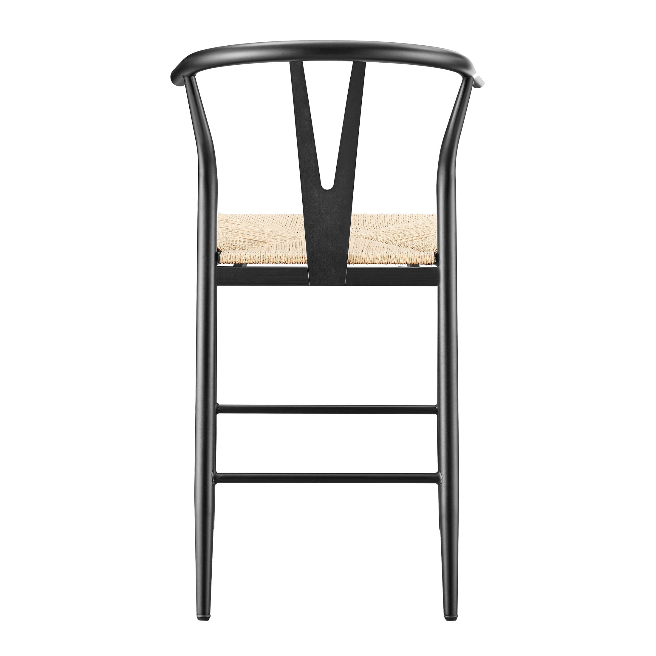  Springwood Wishbone Metal Counter Bar Stool, 2 Pack, Black Color for Indoor