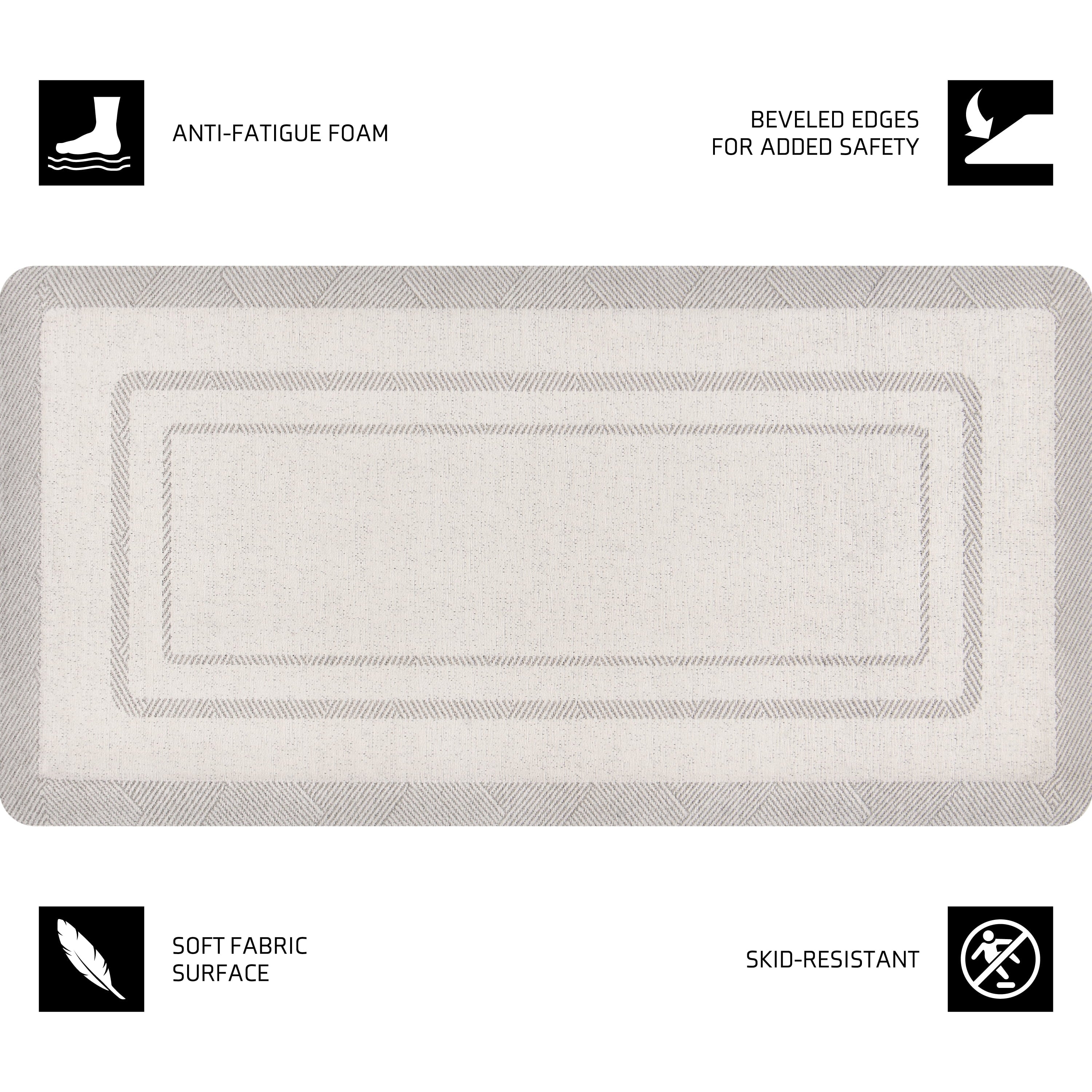  Woven Comfort Modern Weave Kitchen Anti-Fatigue Mat, Dustin Brown, 20" x 39"