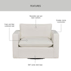  Weston Cloud Swivel Accent Chair, White