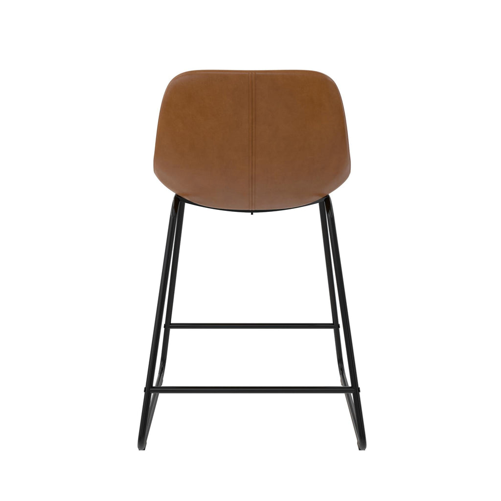  Farley Scoop Counter Height Stool, Camel Faux Leather