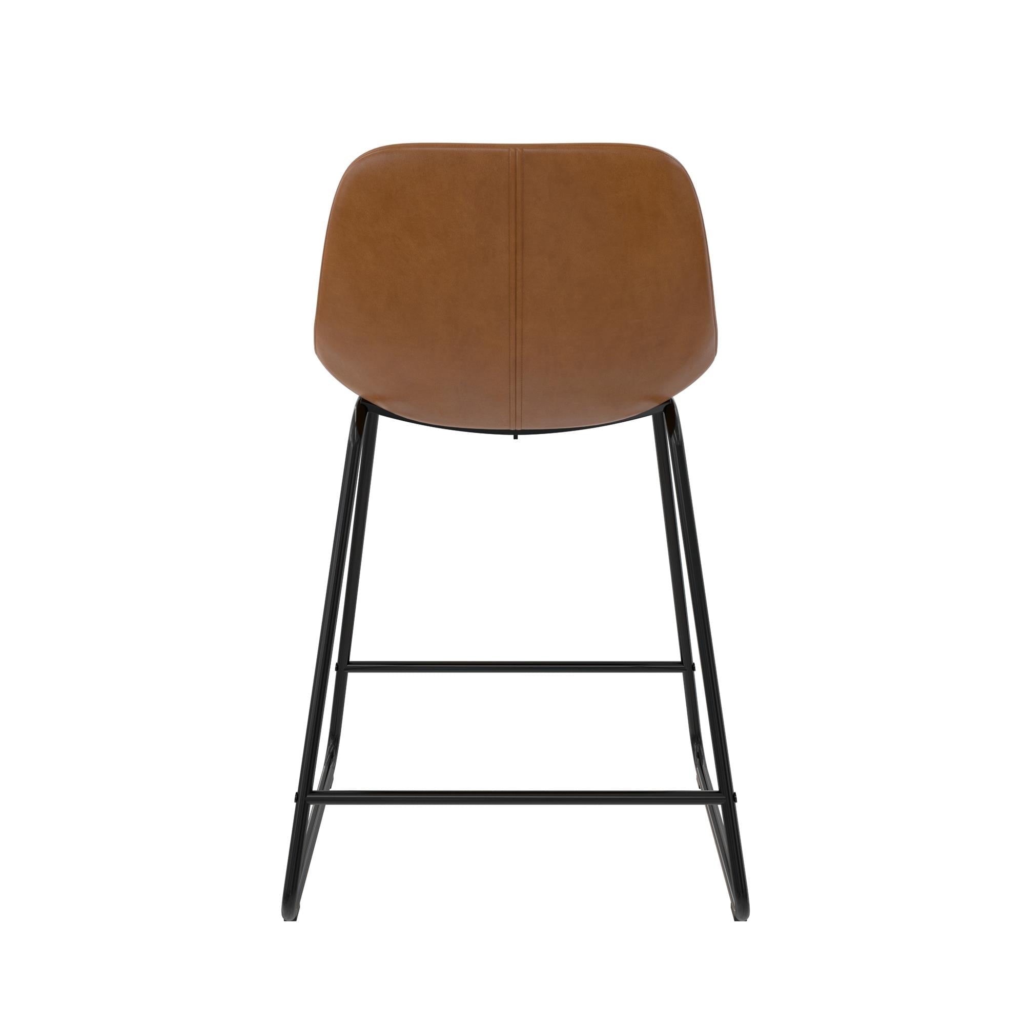  Farley Scoop Counter Height Stool, Camel Faux Leather