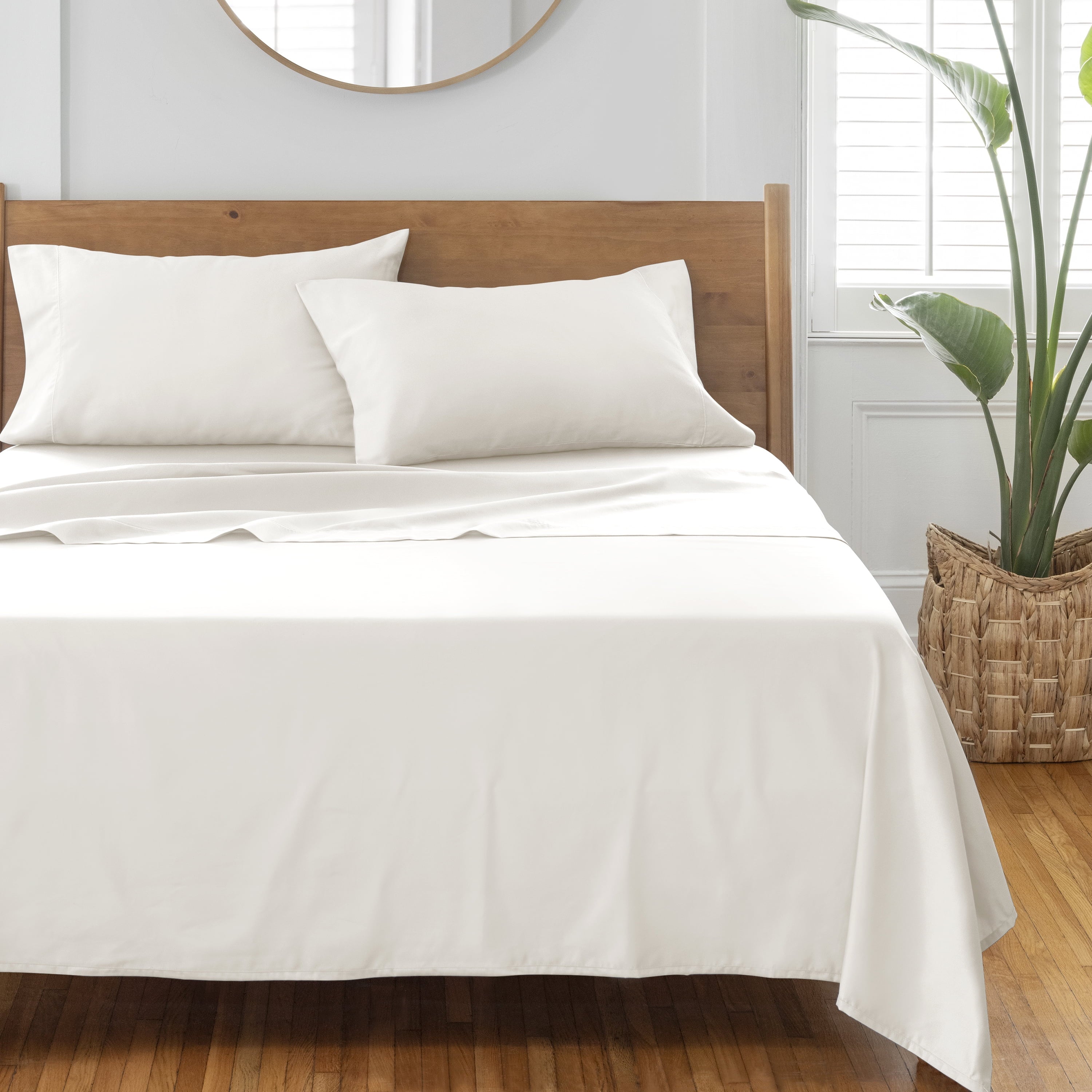  4-Piece 400 Thread Count Vanilla Dream Performance Bed Sheet Set, Queen