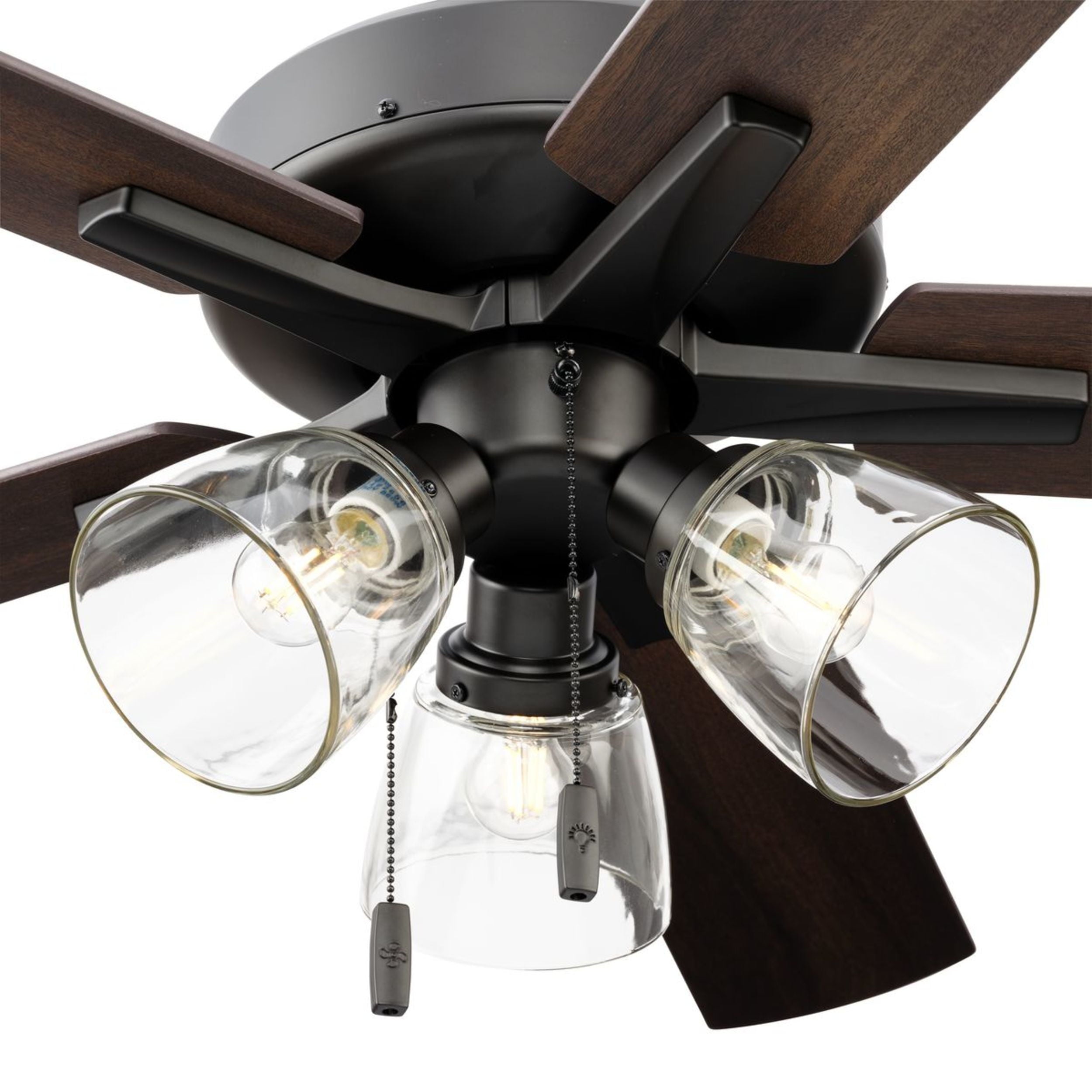  52" Bronze Transitional Ceiling Fan, 5 Reversible Blades, 3 LED Bulbs Included