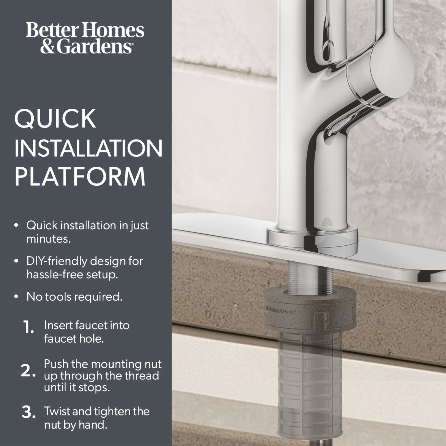  Chrome Single Handle High-Arc Bathroom Faucet with Knurled Handle
