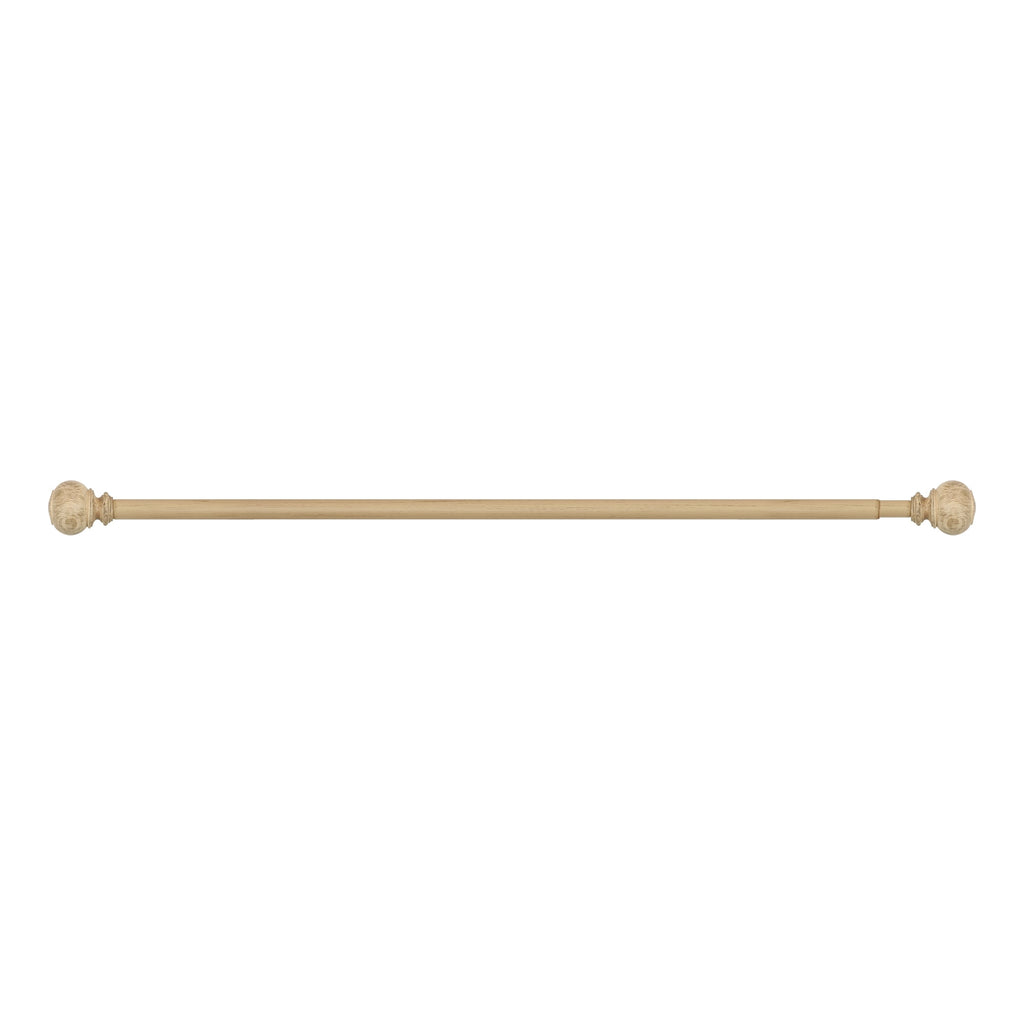  1 in. Natural Wood Poly Single Curtain Rod, 42-120"