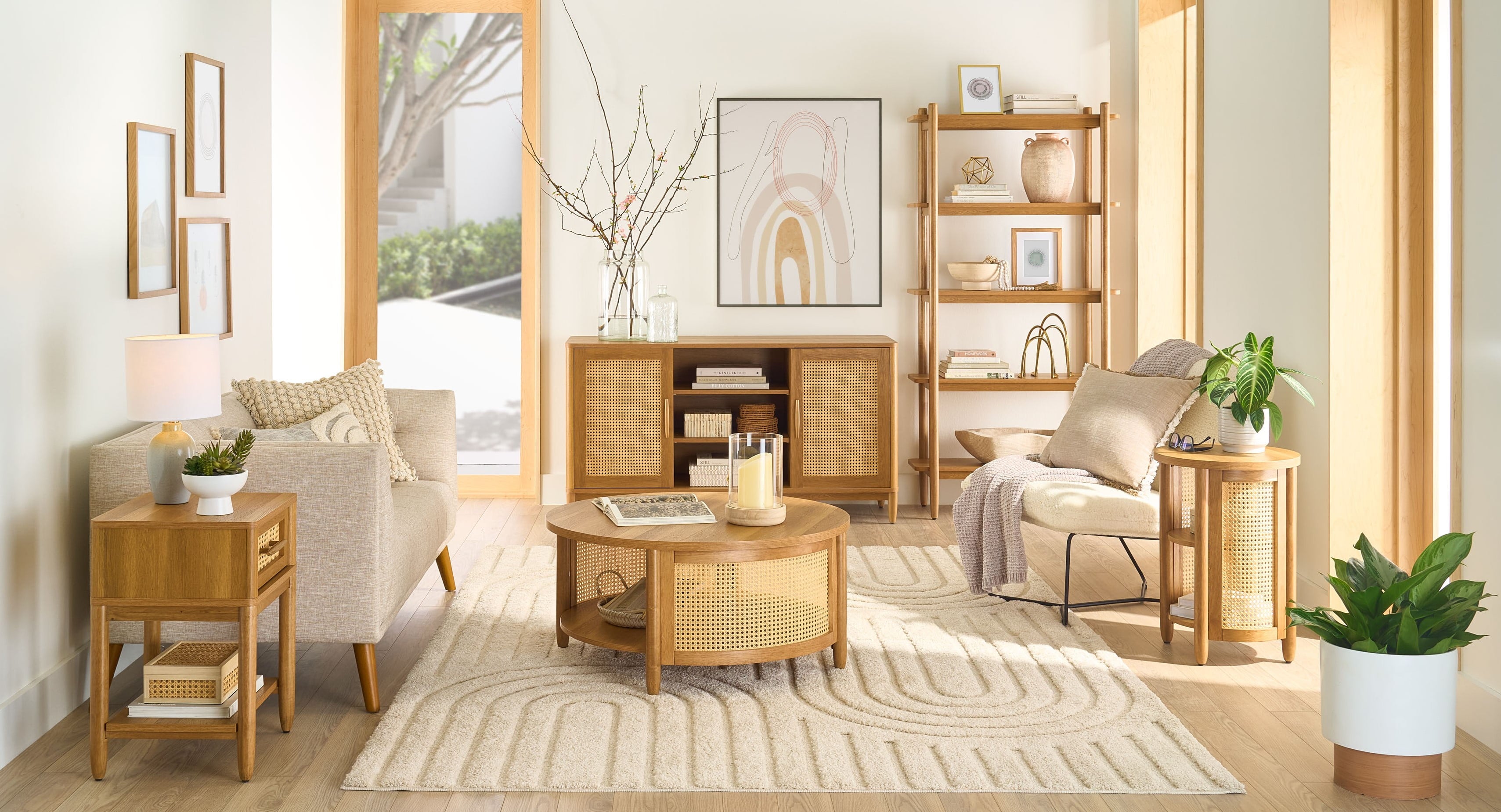  Springwood Caning Nightstand, Light Honey Finish