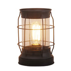  Bronze Metal and Glass Edison Lantern 9"H, LED Bulb Included