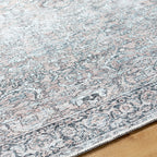  Persian Blooms Runner Washable Non-Skid Area Rug, Brown, 2'5" x 7'