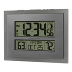  Silver Atomic Wall/Table Clock with Moon Phase & Calendar