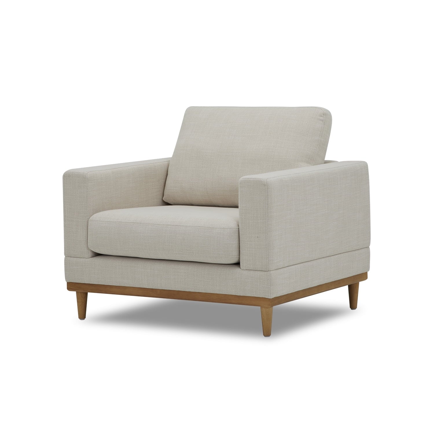  Springwood Wood Frame Accent Chair, Cream Linen