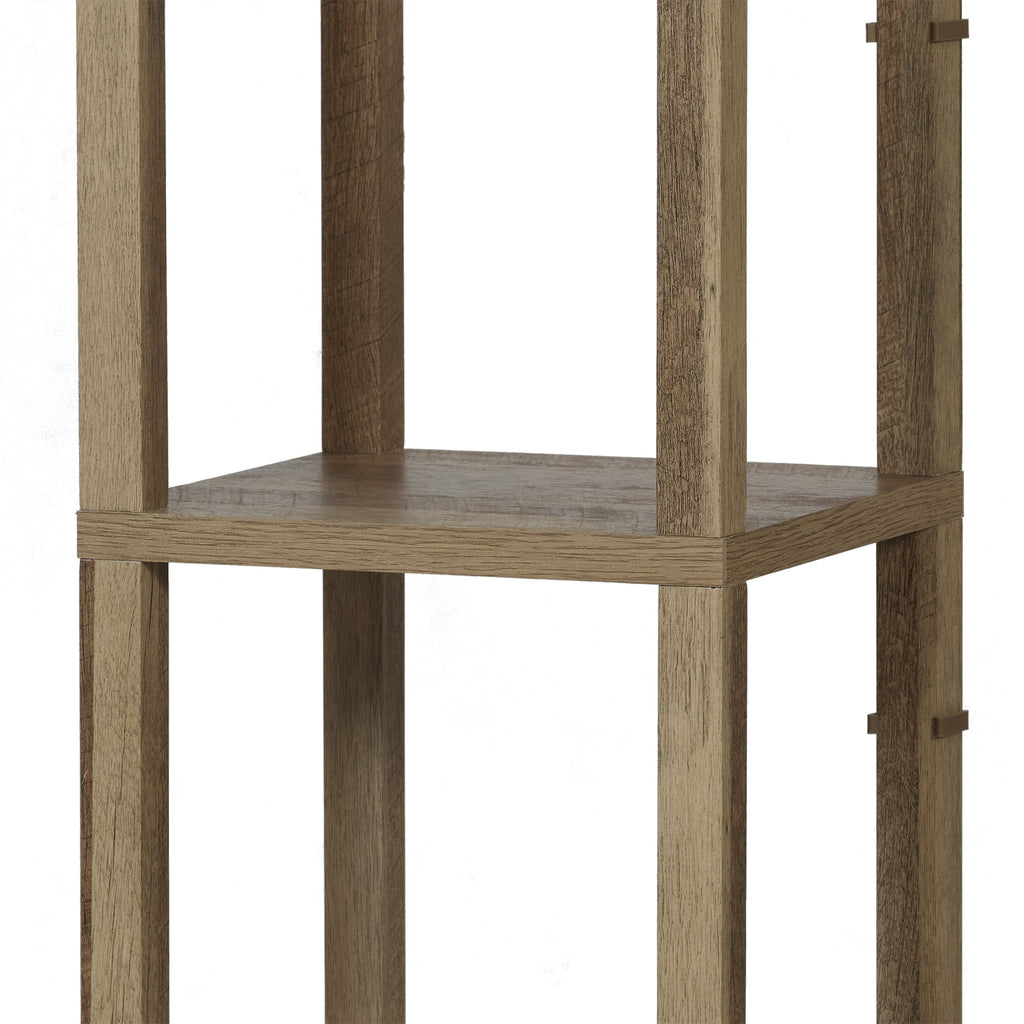  62.25" Modern Pull Chain Weathered Floor Lamp with Natural Square Shade