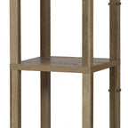  62.25" Modern Pull Chain Weathered Floor Lamp with Natural Square Shade
