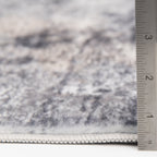 5' x7' Grey Beige Abstract Machine Washable Faux Fur Indoor Area Rug