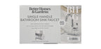  Chrome Single Handle High-Arc Bathroom Faucet with Knurled Handle