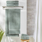  Signature Soft Solid Cotton 6 Piece Bath Towel Set,Green River