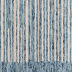  Blue Abstract Wool Blend Indoor Area Rug, 8' x 10'