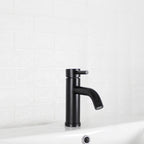  Elmont Single Handle Bathroom Sink Faucet, Matte Black, Includes Push Pop-Up Drain