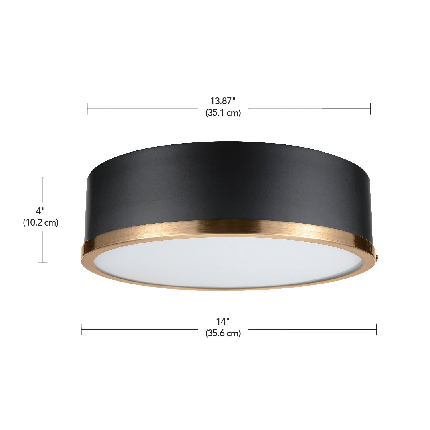  Irving Park 2-Light Flush Mount, Matte Black Finish, Burnished Brass Accents, Frosted Glass Shade, LED Bulbs Included