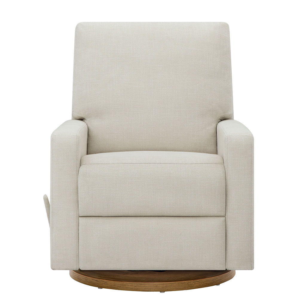  Modern Farmhouse Swivel Glider Recliner, Cream Linen
