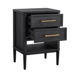 (2 pack)  Oaklee 2-Drawer Nightstand, Charcoal Finish