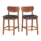  Greyson Counter Height Stools, Black Faux Leather Seat, Set of 2