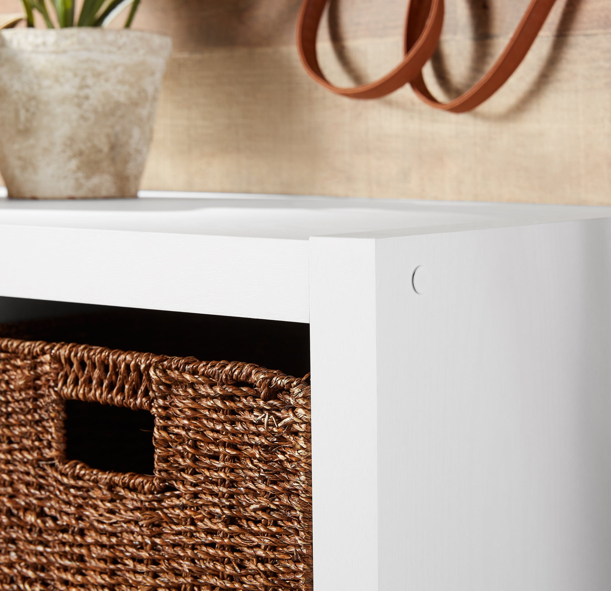  6 Cube Storage Organizer, White Texture
