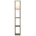  62.25" Modern Pull Chain Weathered Floor Lamp with Natural Square Shade