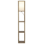  62.25" Modern Pull Chain Weathered Floor Lamp with Natural Square Shade