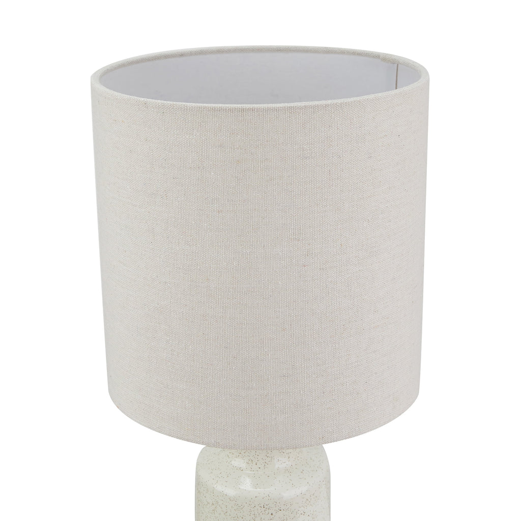  17" Reactive Glaze Ceramic Table Lamp with Off-White Shade