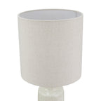  17" Reactive Glaze Ceramic Table Lamp with Off-White Shade