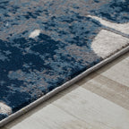  Blue & Gray Botanical Blooms, Indoor Area Rug, 5' x 7'