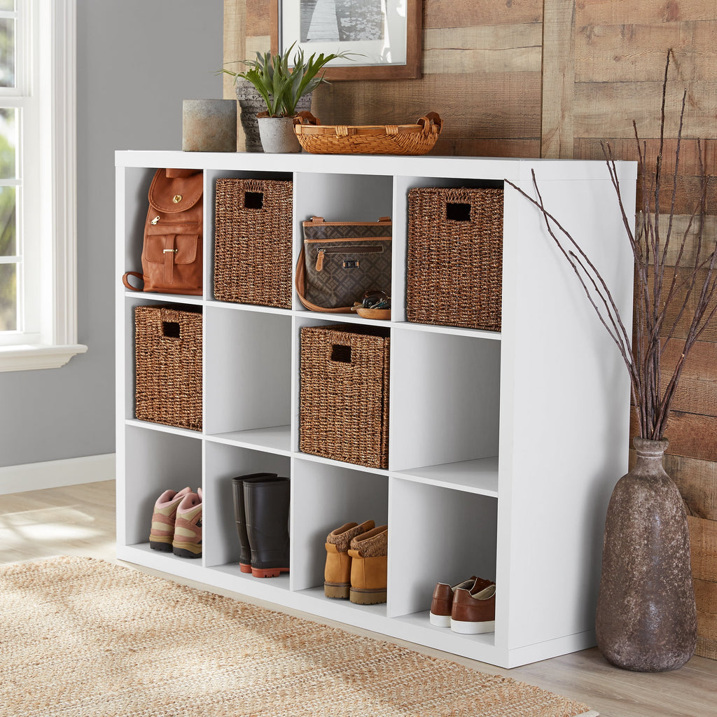  12 Cube Storage Organizer, White Texture