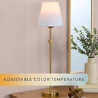  Contemporary Indoor 2-Pack Convertible LED Sconce Table Lamp, Gold