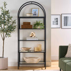  Nola Arch Bookshelf, Black Finish