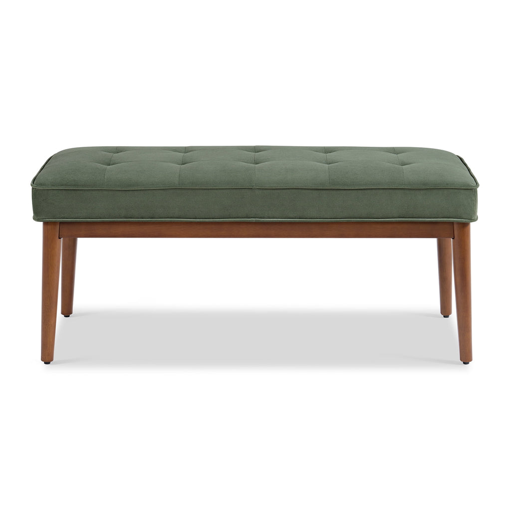  Colton 44" Upholstered Accent Bench, Olive