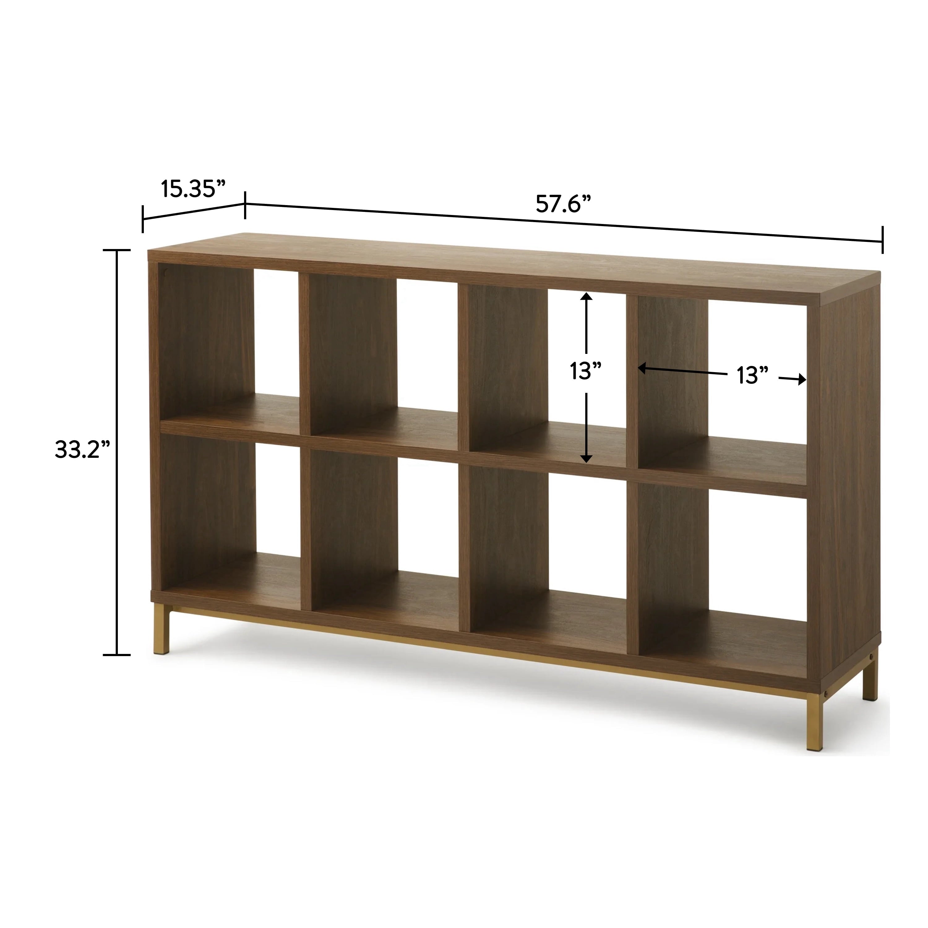  8-Cube Organizer with Metal Base, Vintage Walnut