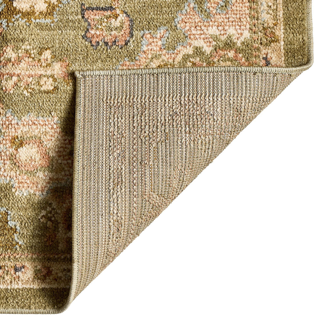  and Garden Modern Oushak Low Pile Stain and Fade Resistant Indoor Green Area Rug, 7'10" x 10'