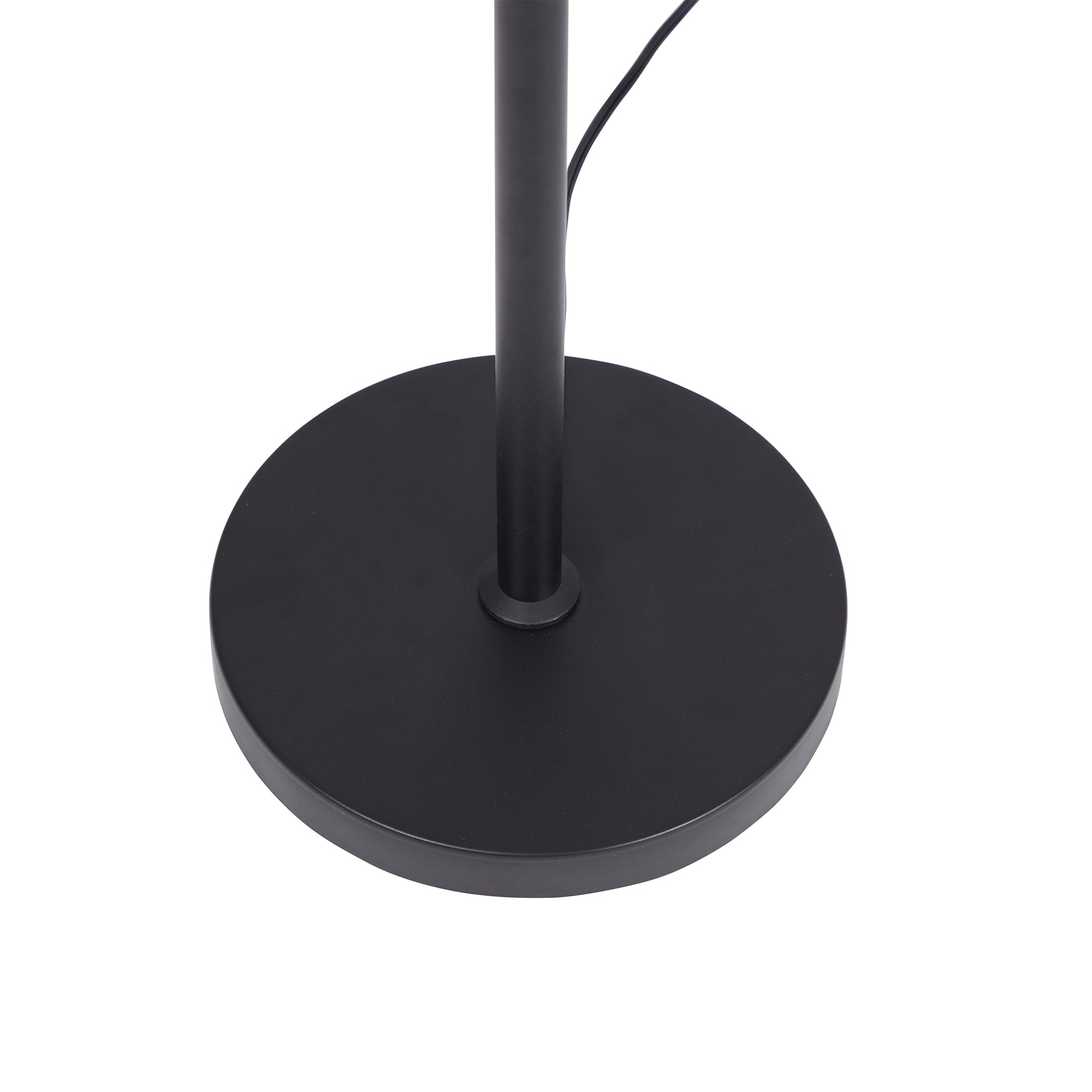  60� Boho Black Angled Floor Lamp with Natural Shade
