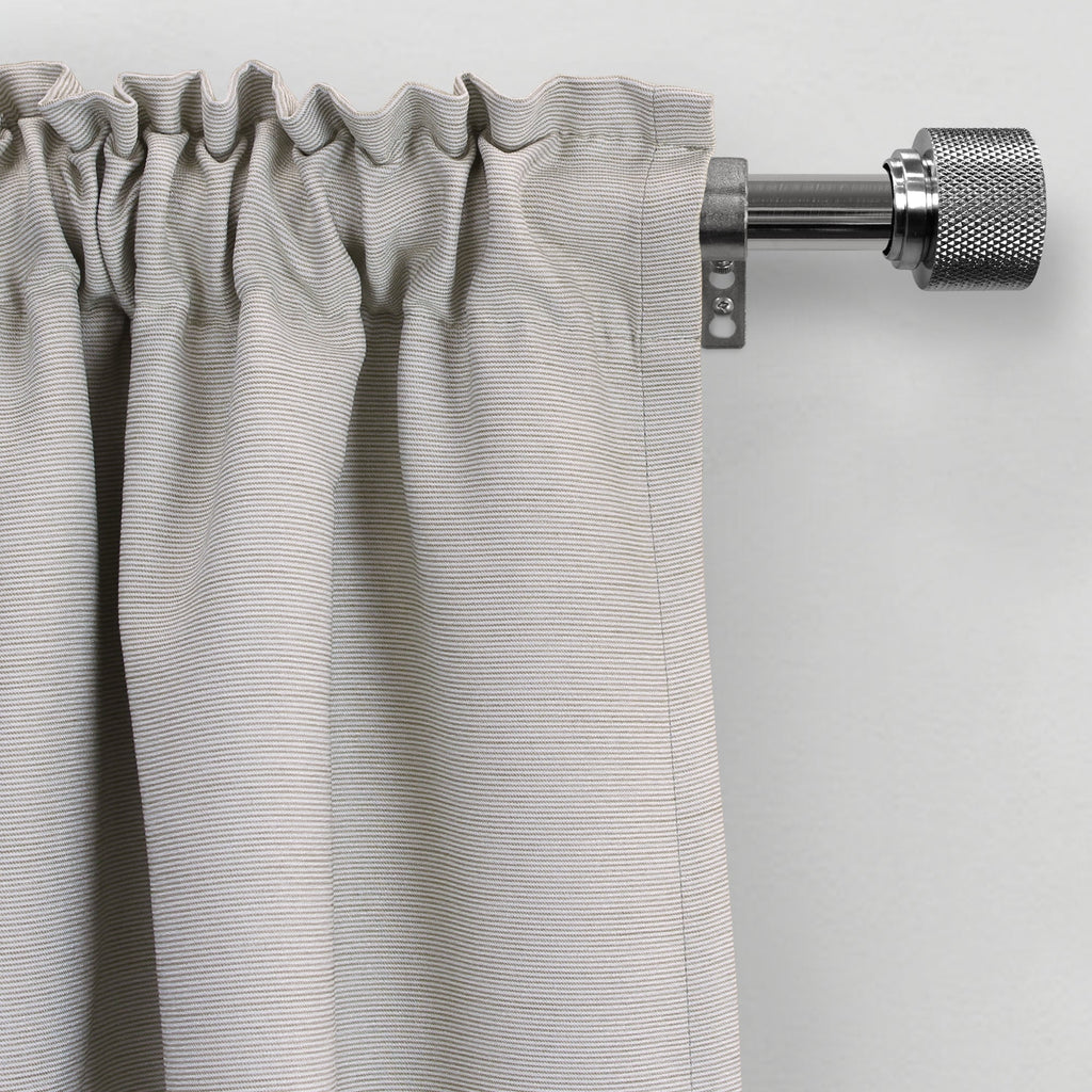  1" Satin Nickel Knurled Cylinder Curtain Rod, 42-120"