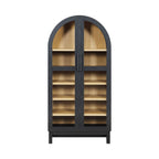  Juliet Arch Accent Cabinet, Black Finish