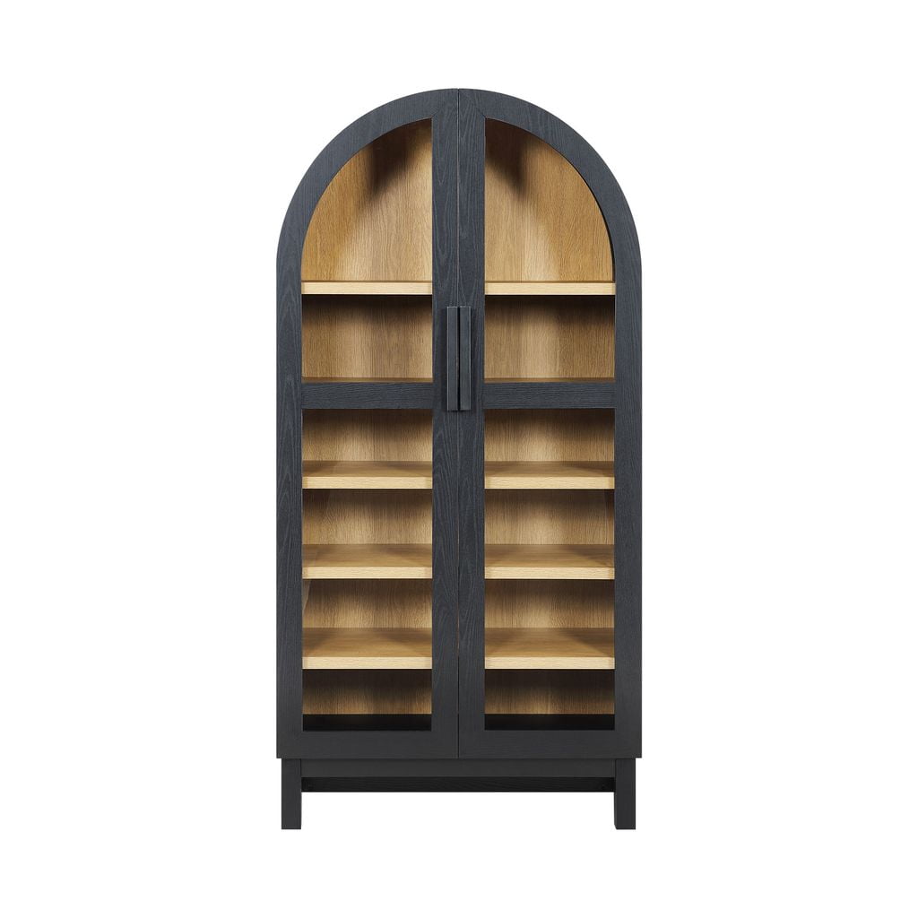  Juliet Arch Accent Cabinet, Black Finish