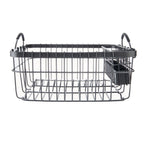  Metal Dish Rack with Caddy, Antique Gray, Best Used for Dish Drying and Sink Organization